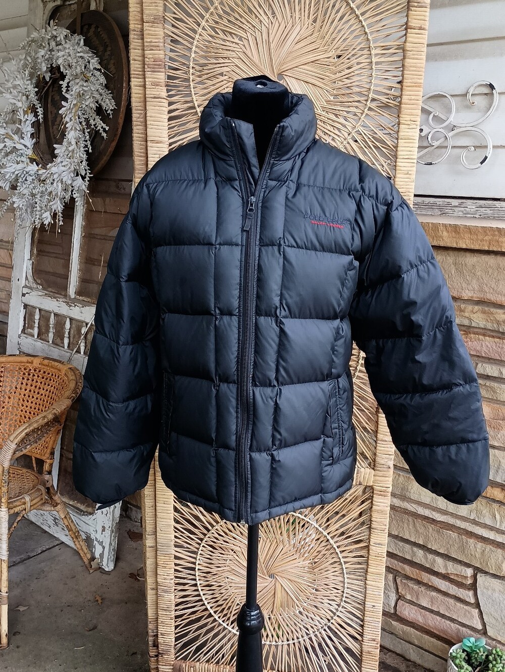 Vintage Polo Sport by Ralph Lauren Men's Black Quilted Puffer Jacket_L
